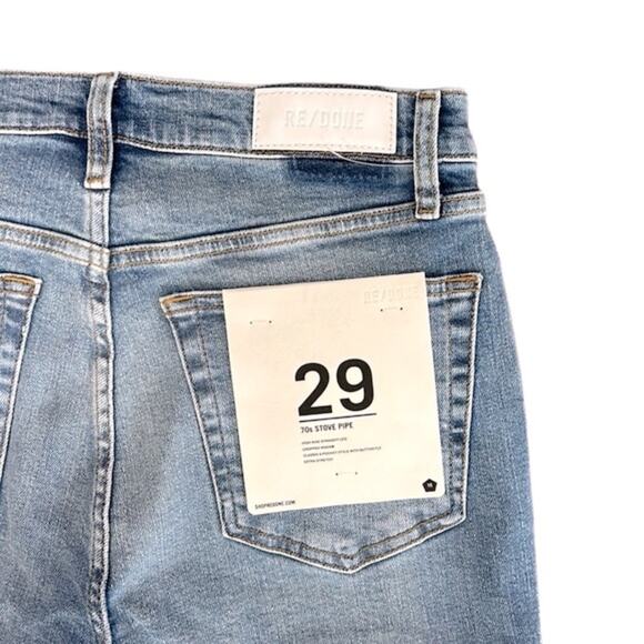 RE/DONE high-rise stove pipe jeans, indigo storm, women’s size 29 NWT! - Picture 6 of 12